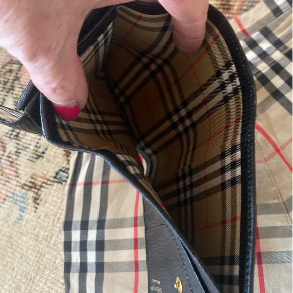 NEW🔥BURBERRY Vintage NOVA CHECK/LOGO Full Grain Leather🔥Bifold🖤w/Slots & coin - Picture 7 of 15
